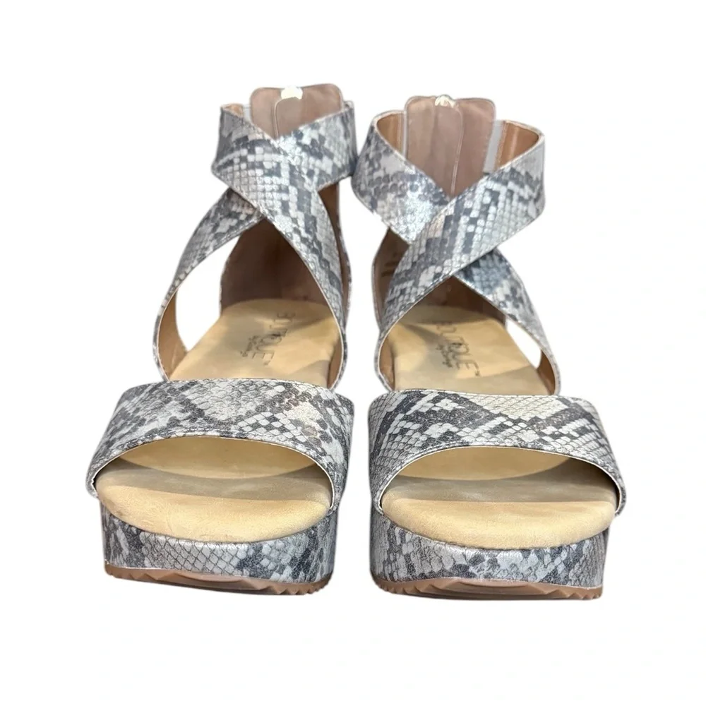 Corkys Fay Taupe Snake Print Wedge Sandals Women’s Size 8 - Picture 5 of 9